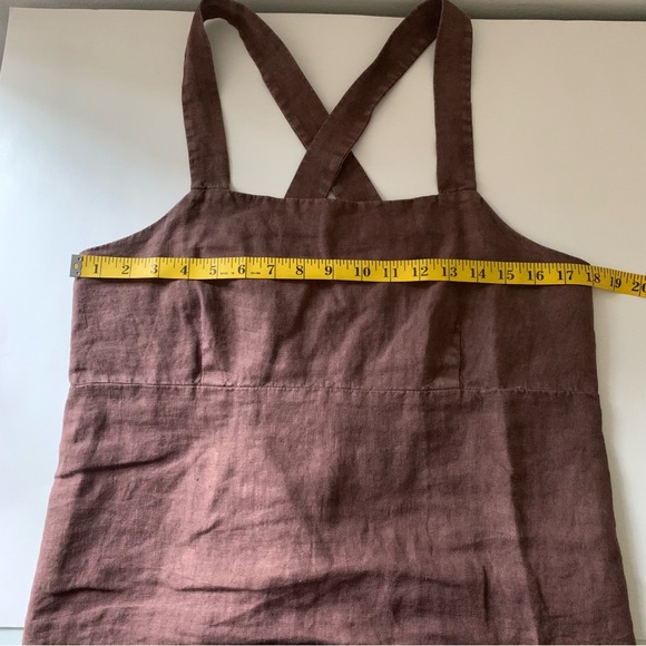 Faherty Cocoa Brown August Linen Mini Dress, Medium - Picture 10 of 15